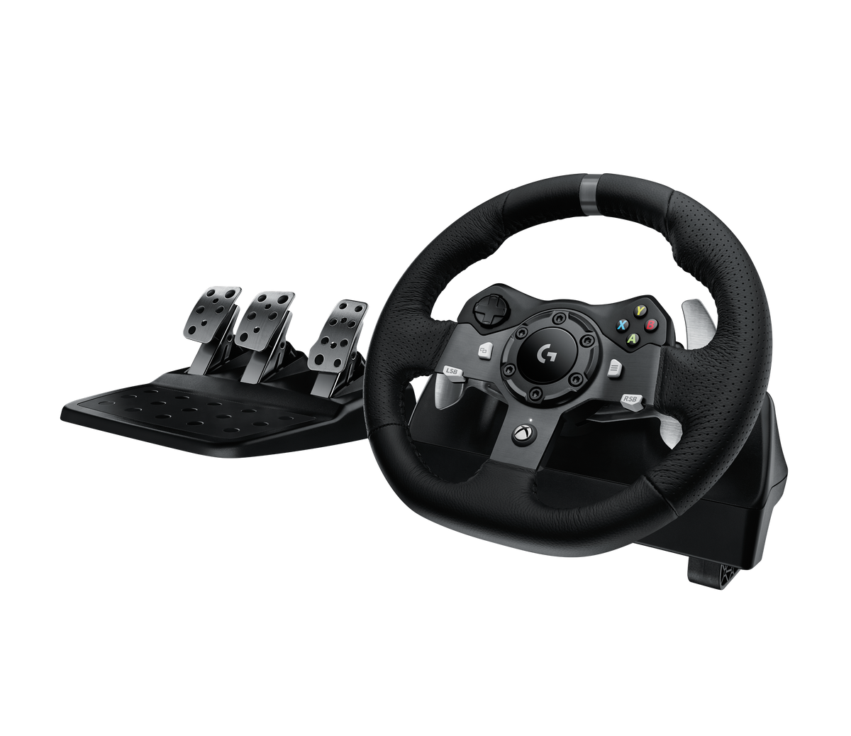 Logitech G920 Driving Force Racing Wheel – Gaming Accessory – Stainless steel paddle and hand stitched leather wheel