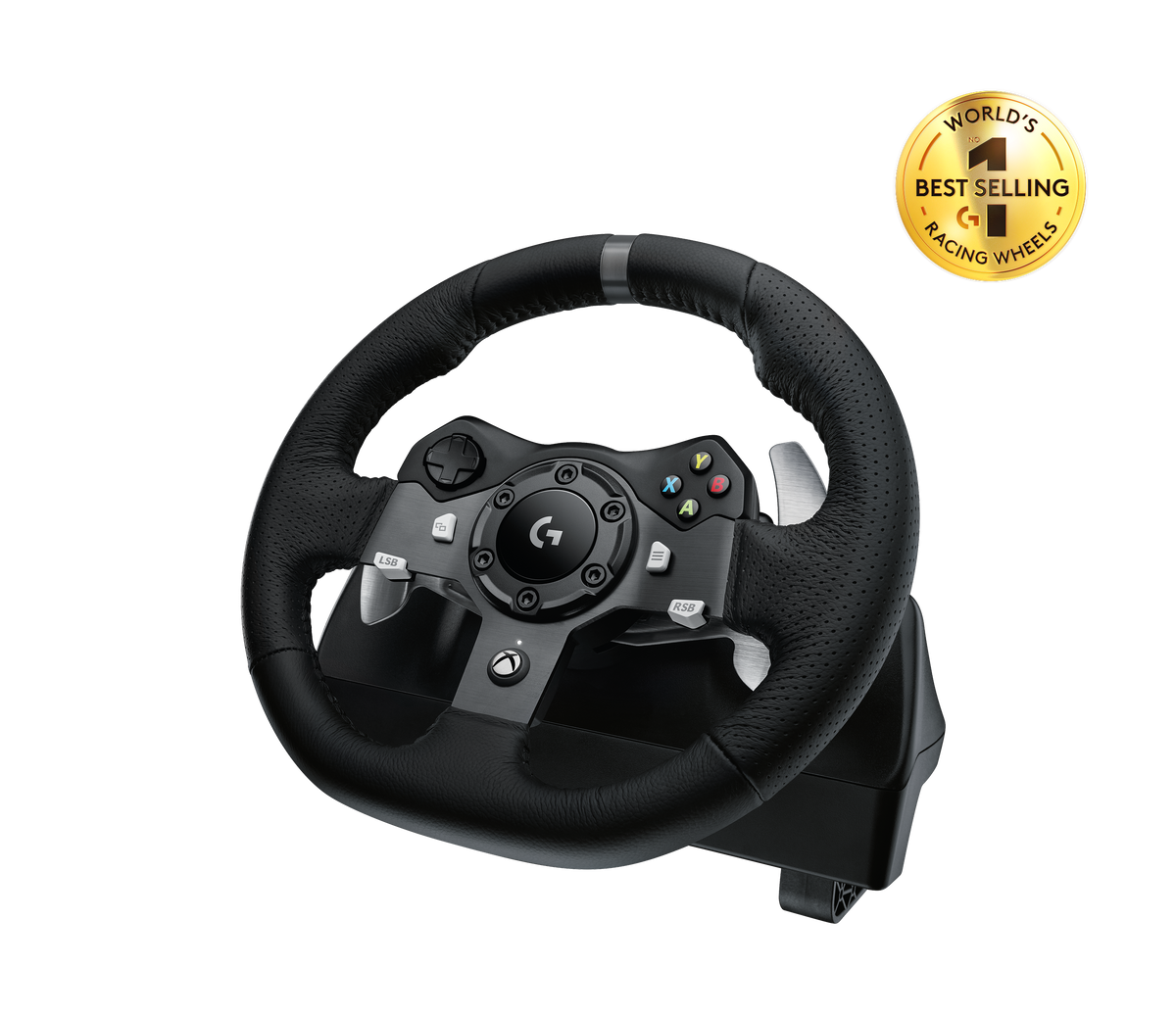 Logitech G920 Driving Force Racing Wheel – Gaming Accessory – Stainless steel paddle and hand stitched leather wheel – view 2