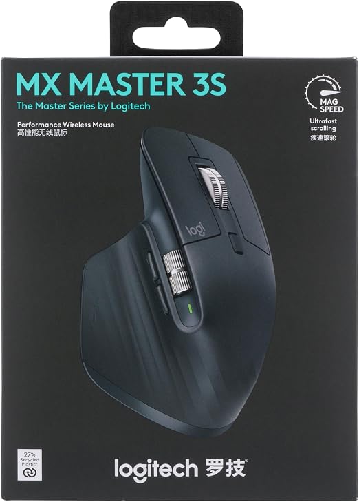 Logitech MX Master 3s - Bluetooth - Silent - Graphite - Horizontal scroll wheel
