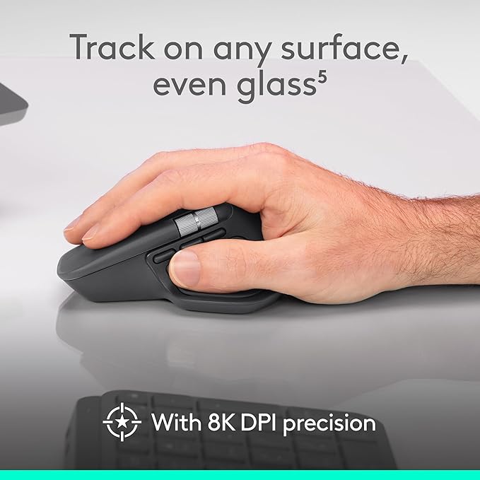 Logitech MX Master 4 – Wireless Mouse, Bluetooth – Silent – Graphite - Horizontal scroll wheel – Haptic feedback – Logi Bolt Receiver