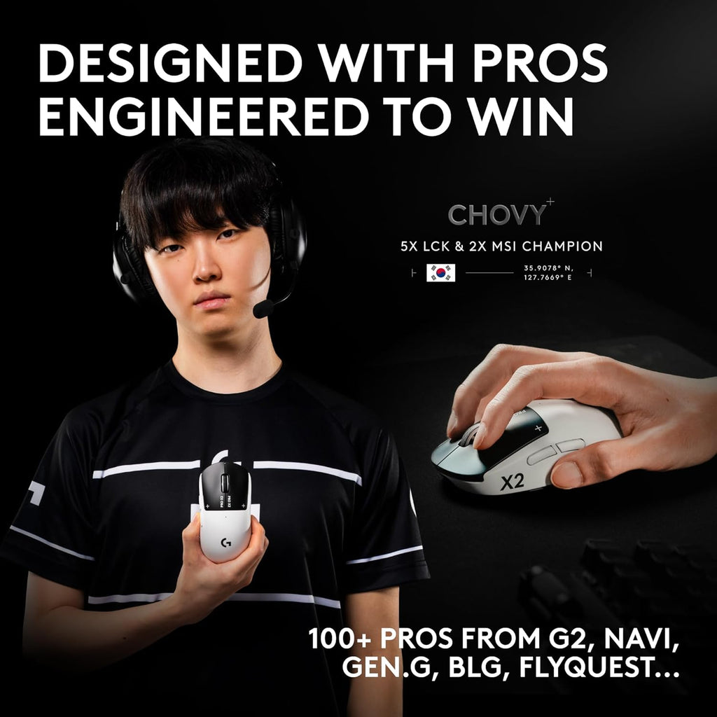 Logitech PRO X2 SUPERSTRIKE LIGHTSPEED Wireless Gaming Mouse – White