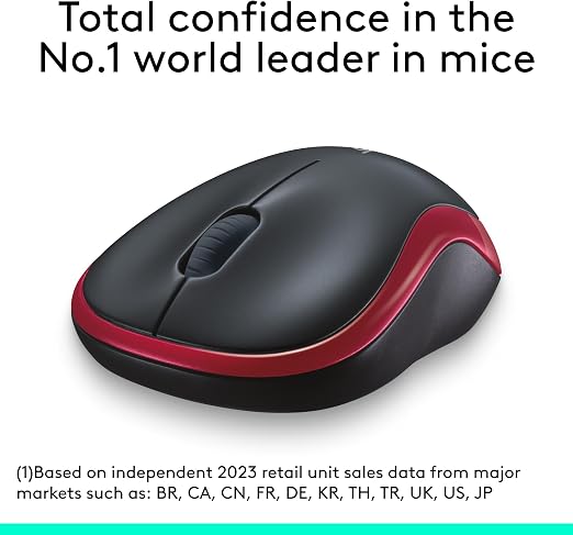 Logitech M185 - Wireless Mouse - Red