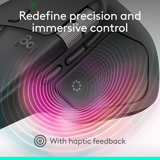 Logitech MX Master 4 – Wireless Mouse, Bluetooth – Silent – Graphite - Horizontal scroll wheel – Haptic feedback – Logi Bolt Receiver