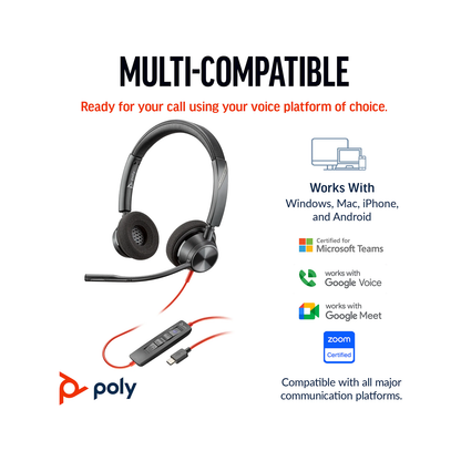 HP Poly Blackwire 3320 Wired Headset Stereo Microsoft Teams - view 3