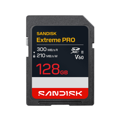 SanDisk Extreme Pro UHS V60 Memory Card 300MB/s 128GB SD Card