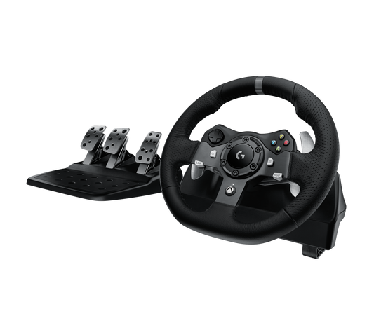 Logitech G920 Driving Force Racing Wheel – Gaming Accessory – Stainless steel paddle and hand stitched leather wheel