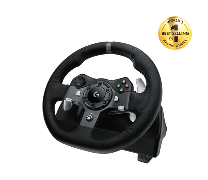 Logitech G920 Driving Force Racing Wheel – Gaming Accessory – Stainless steel paddle and hand stitched leather wheel – view 2