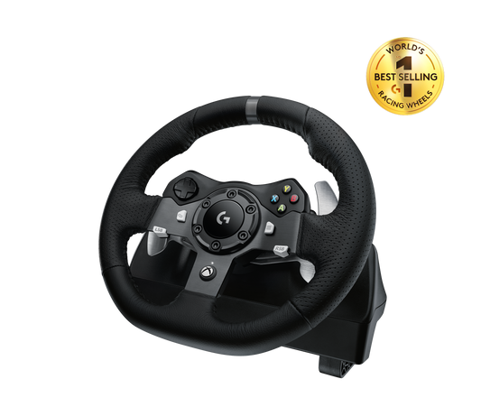 Logitech G920 Driving Force Racing Wheel – Gaming Accessory – Stainless steel paddle and hand stitched leather wheel – view 2
