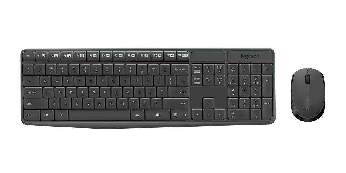 Logitech MK235 - Wireless Keyboard and Mouse combo - Graphite - USB