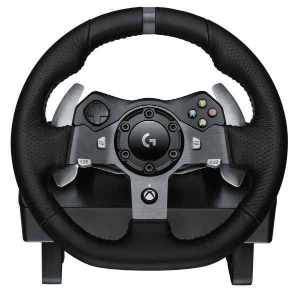 Logitech G920 Driving Force Racing Wheel – Gaming Accessory – Stainless steel paddle and hand stitched leather wheel